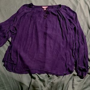 Jennifer Lopez Long Sleeve Snakeskin Print Blouse